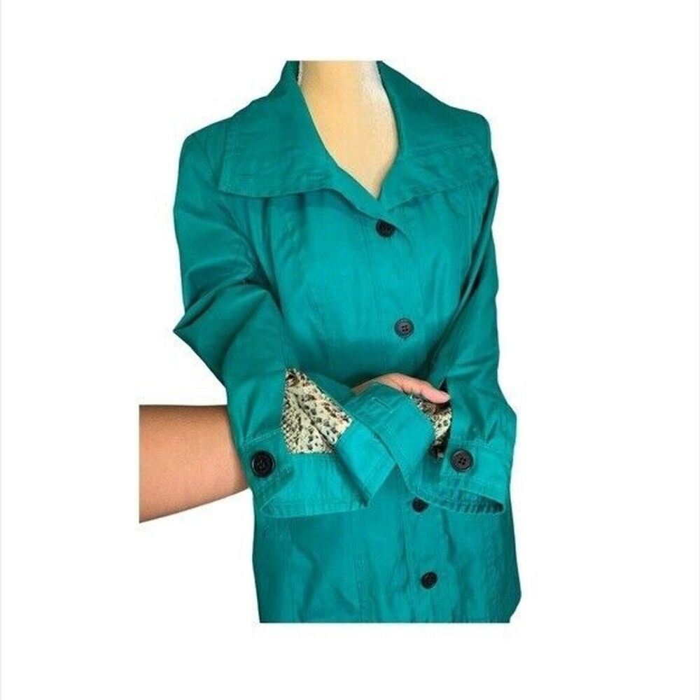 Marc New York Womens Trench Jacket Coat Green Size M - Picture 8 of 16